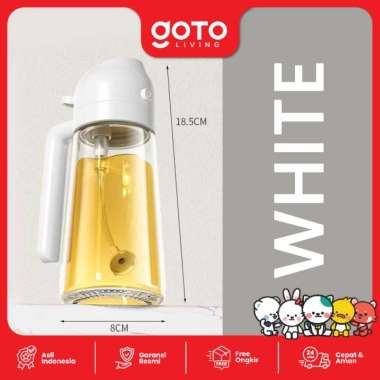 Goto Ligo Oil Jar Tempat Minyak Goreng Botol Kaca Spray 2 In 1 WHITE