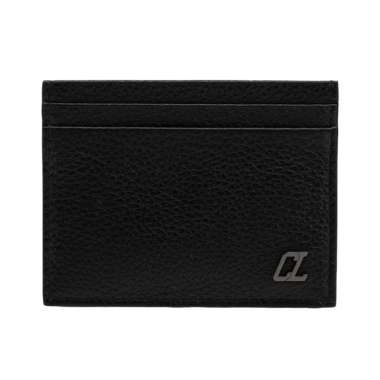 [12.12 Dealcember] Christian Louboutin Kios Card Holder Calfskin Leather Black Black