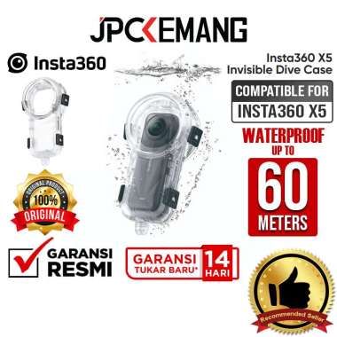 JPC KEMANG Insta360 X5 Invisible Dive Case for Insta 360 X5 Waterproof Casing Dive Housing Action Ca