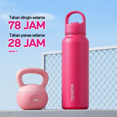 ecentio tumbler minum stainless 650ml botol minum dioperasikan satu tangan tahan dingin 78 jam - Pin