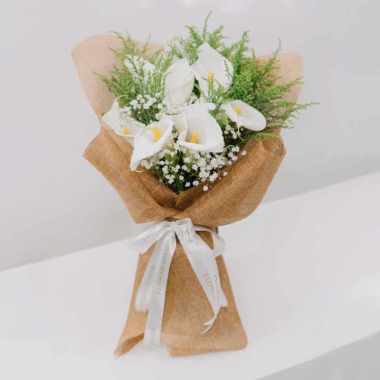 Buket Bunga Lily Fresh - Calla Lilies Bouquet - Anniversary Wedding - FlowerAdvisor Breath Calla (8)