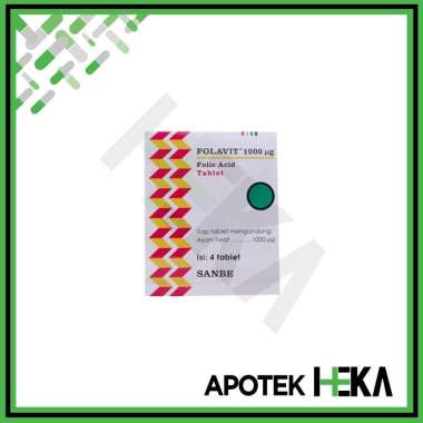 Folavit 1000 mcg Strip isi 4 Tablet - Asam Folat