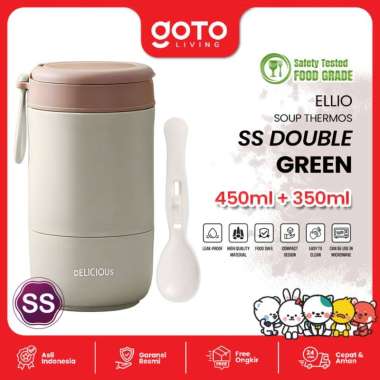 Goto Ellio Termos Sup Tempat Bekal Makan Tahan Panas Anti Tumpah SS DOUBLE GREEN