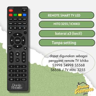 Langsung Connect!!! Remot Remote TV ICHIKO / MITO Smart TV LED LCD (S3998 S4998 S5568 S6558) tanpa s