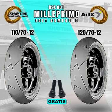 SEPASANG BAN MOTOR VESPA MATIC 110/70 + 120/70 Ring 12 Tubeless