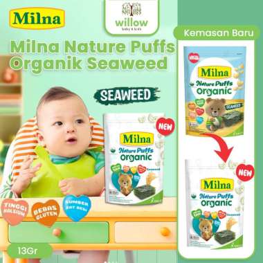 Snack Bayi - Milna Nature Puffs Organik Seaweed 13Gr