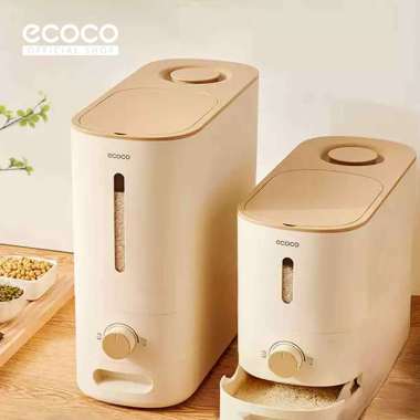 ECOCO Quantitative Rice Bucket - Tempat Beras Anti Kutu, Anti Lembab, Penyimpanan Beras, Dispenser B