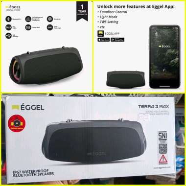 Eggel Terra 3 Max RGB Bluetooth Speaker Waterproof Aux USB