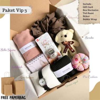 Hampers hijab gift box souvenir hadiah ulang tahun wisuda wedding dan lainnya Vip 3