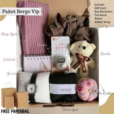 Hampers hijab gift box souvenir hadiah ulang tahun wisuda wedding dan lainnya Bergo vip