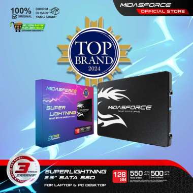 SSD MidasForce 128GB SuperLightning Garansi 3 Tahun SSD SATA 2.5" Midasforce 128GB untuk Laptop dan