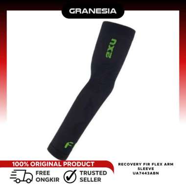 (Granesia) 2XU Unisex Recovery FIR Flex Arm Sleeve UA7443ABN|Manset Lengan Panjang S