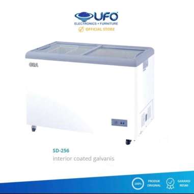 CHEST FREEZER BOX SLIDING FLAT GLASS GEA SD-256 FREEZER ES KRIM