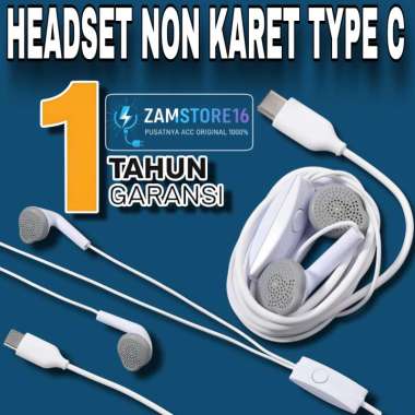 ( COD ) Headset Earphone samsung Non / tanpa karet Type C Original hedset seperti bawaan hp with mic