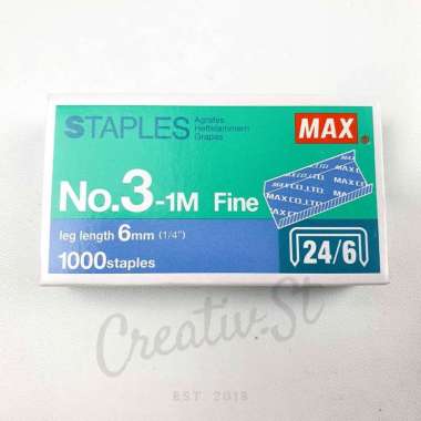 MAX Staples Isi Hekter Stapler No 3 Ukuran Besar MAX Isi Staples 3 Ukuran Besar