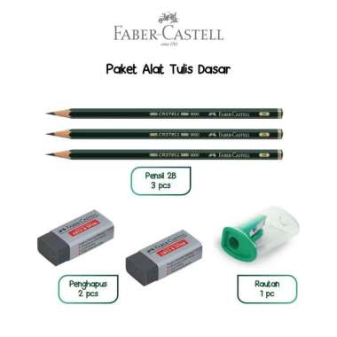 Faber-Castell Paket Alat Tulis Sekolah Pensil, Penghapus, Serutan Set