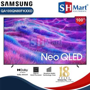 Samsung Smart Tv 100 Inch Neo QLED QN80F 4K Vision AI Upscaling Dolby Atmos QA100QN80FAKXXD