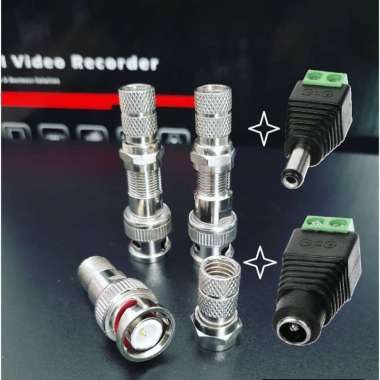 Konektor CCTV 1 Set BNC Plus Jack DC Siap Pasang / Connector 1 Camera