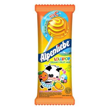 ALPENLIEBE Lollypop Permen Lolipop Hanger [10,5 gr x 24 sachet] FRUIT mix kuning