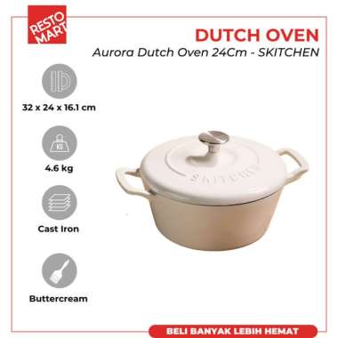 Aurora Dutch Oven 24cm SKITCHEN Cast Iron cream