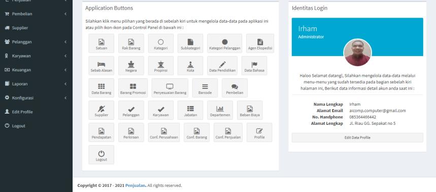 Aplikasi Software Website Inventory laporan Penjualan online