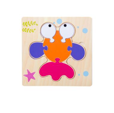 FG Puzzle Jigsaw 15CM Puzzle Jigsaw Kayu Karakter Hewan dan Kendaraan Lucu Puzzle Wooden JIGSAW IKAN