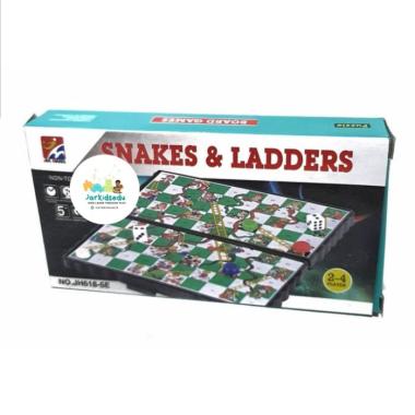 MAINAN EDUKASI ULAR TANGGA SNAKE & LADDER BOARD GAME MAT ULAR TANGGA