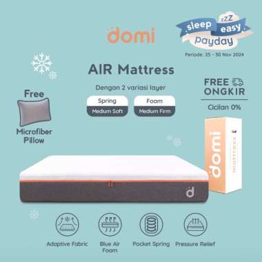 Domi AIR Mattress / Kasur Pocket Spring Bed / Cooling Blue Air Foam / Air Flow / Mattress in a Box P