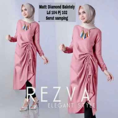 Tunik kekinian/Rezva Tunik/gamis murah/Gamis terbaru L Lavender