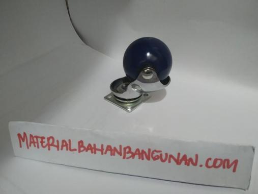Roda Karet Bulat 2 inch Hidup Mini Kecil Abus TG Biru Ban Etalase