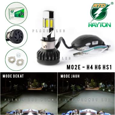 RTD Rayton - Lampu Depan LED PUTIH 6 Sisi M02E + Kipas - H4 H6 HS1