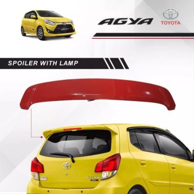 Spoiler Agya Ayla Original Sporty Lampu LED Plastik Rear Spoiler ABS Sporty