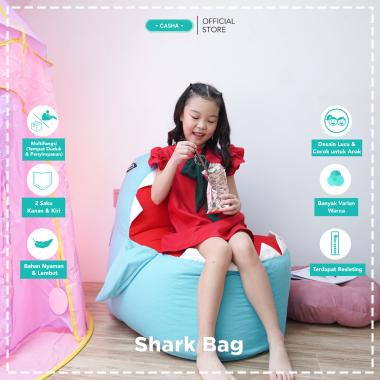 CASHA Shark Bag - Bean Bag Kids - Kursi Anak Blue