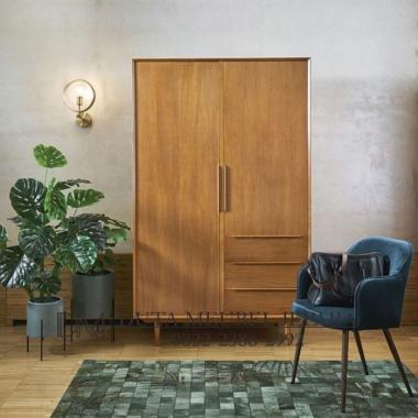 FURNITURE - lemari minimalis 2 pintu kayu jati