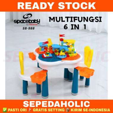 Multifunctional Table SPACEBABY SB 988 Baby Chair Kursi Bayi 6 in 1 FREE LEGO