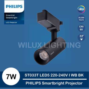 Philips Projector Lampu Sorot ST033T LED5 - 7W - WB Black KUNING