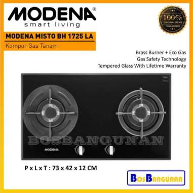 Kompor Tanam Gas MODENA BH1725LA / Kompor Gas 2 Tungku MODENA BH 1725 LA / Kompor MODENA BH 1725 LA 