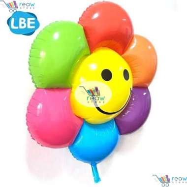 Balon Foil Jumbo Bunga Matahari Daisy Aster Sun Flower Rainbow 100cm