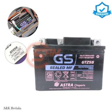 GS Astra GTZ5S 12V 3.5Ah MF Accu Kering Aki Motor Beat Karisma Mio M3
