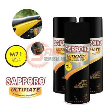 Pilox Sapporo Ultimate Aerox Yellow M71 Cat Semprot Kuning Pilok Metal Aerox Yellow