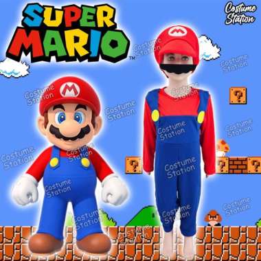 KOSTUM MARIO / COSTUME KARAKTER GAME SUPER MARIO BROS ANAK COWO - M
