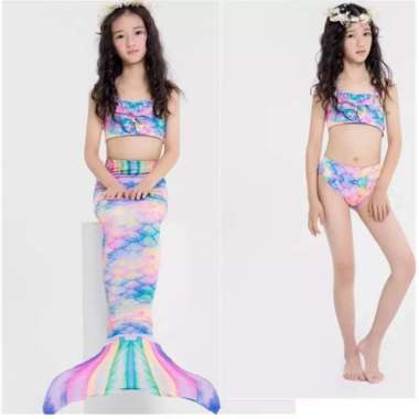 JUAL KOSTUM MERMAID ANAK PEREMPUAN PUTRI DUYUNG PELANGI MR39 - Size 110