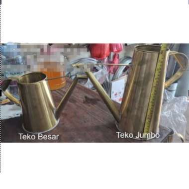 Paket Teko Teh Kopi Kuningan + 1 pcs Saringan Tembaga Kuningan Warung kopi Warkop Aming Asiang Ponti