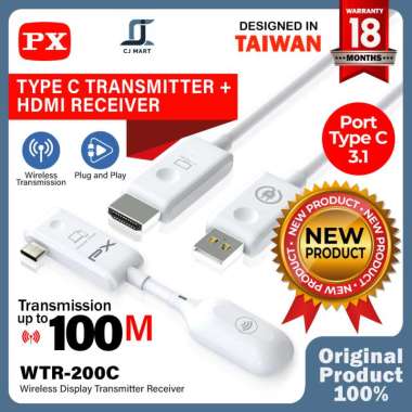 USB Type C to HDMI Wireless Video Transmitter Receiver PX WTR-200C