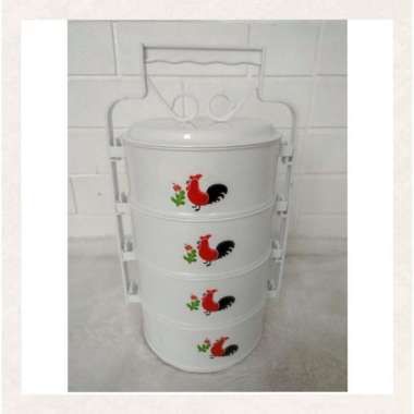 Rantang Ayam Jago Plastik 4 Susun/RANTANG SUSUN/RANTANG PLASTIK/RANTANG AYAM JAGO