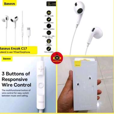 headset Baseus Encok C17 Earphone USB Type C Kabel
