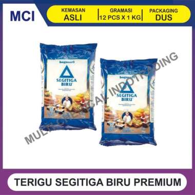 SEGITIGA BIRU PREMIUM TERIGU 1 KG - 1 DUS 12 PCS / TEPUNG TERIGU