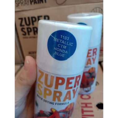 Zuper Spray Paint Pilok Pilox Cat Semprot Warna Glossy Metallic Doff Hitam Putih Clear Silver Merah 