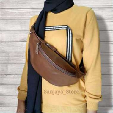 VERISH Tas Selempang Pria 100% ORIGINAL Kulit Asli Pull up Premium Cokelat