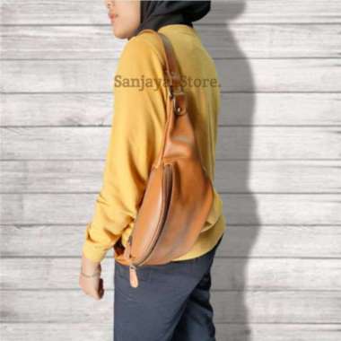 VERISH Tas Selempang Pria 100% ORIGINAL Kulit Asli Pull up Premium Tan